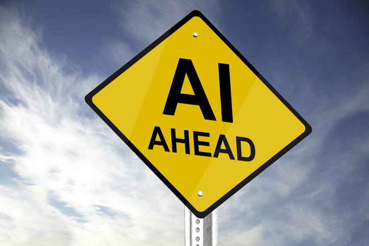 A warning sign symbolizing the impact of AI in valuation