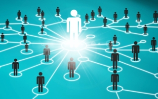 Valuation professional at the center of a connected network, symbolizing peer collaboration and knowledge sharing at the ISBA-NEBB 2025 Conference