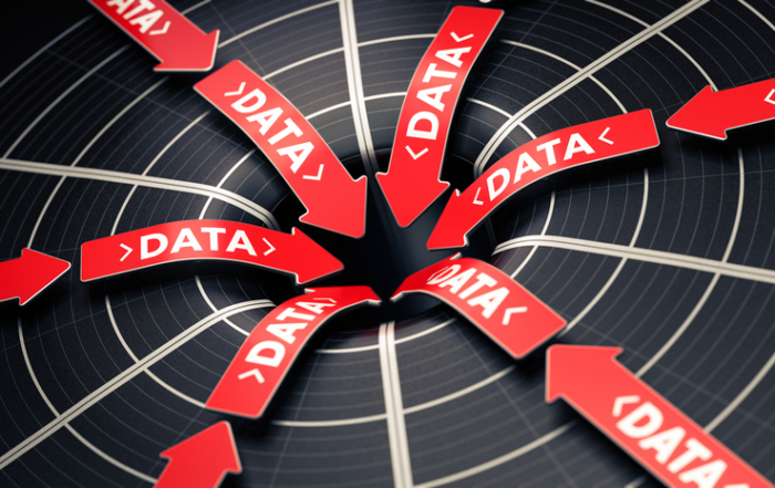 3D illustration representing data collection or aggregation concept