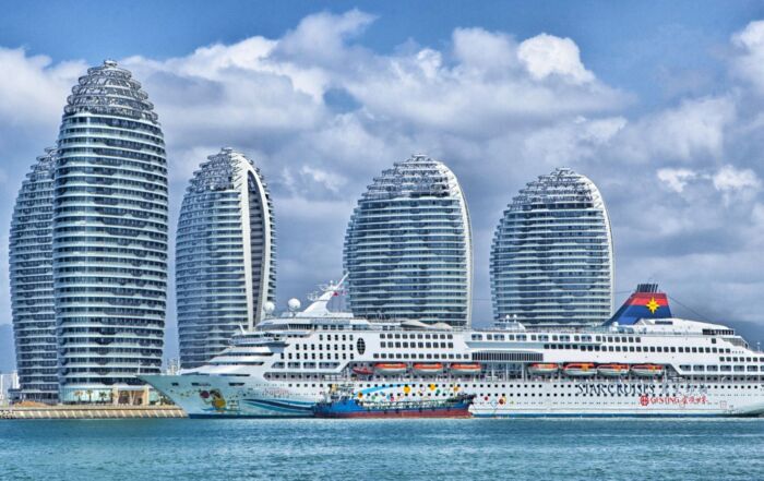 Cruise ship sailing on calm waters