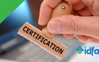 Red certification stamp symbolizing the CFP Board guide on divorce financial planning and professional expertise standards.